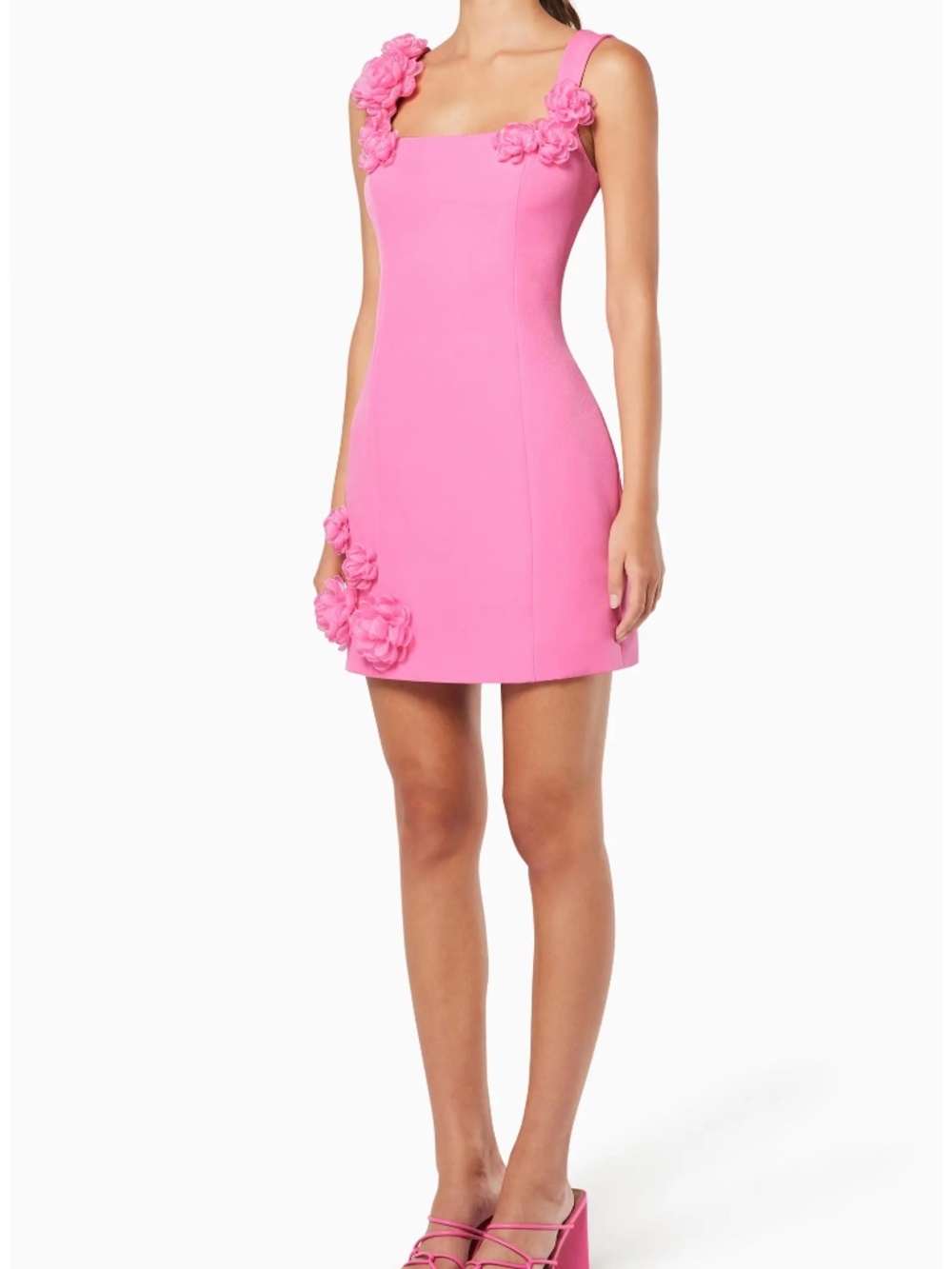 NWOT Elliatt Trompe Rosette Minidress Hot Pink 3D Floral Appliqué S $200 - Picture 3 of 7